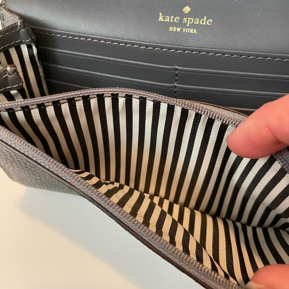 Kate Spade Gray Leather Paloma Road Crossbody Bag Purse - Picture 12 of 13